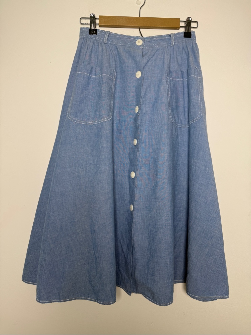 Vintage J.Ellis Denim Skirt with button front and pockets